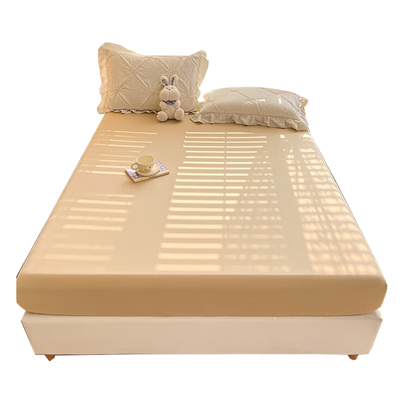 Yalu Freedom Thickened Brushed Cotton Fitted Sheet Mattress Protector Cover 1.5x2m Khaki