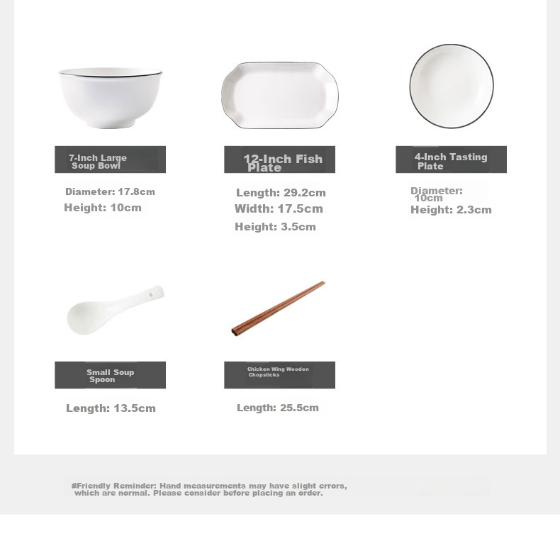 Cihun Tableware Set, Ceramic Bowls And Plates for Home Use, Housewarming Gift Set with Chopsticks And Bowls, Nordic Style, Louyi 36-Piece Set 6