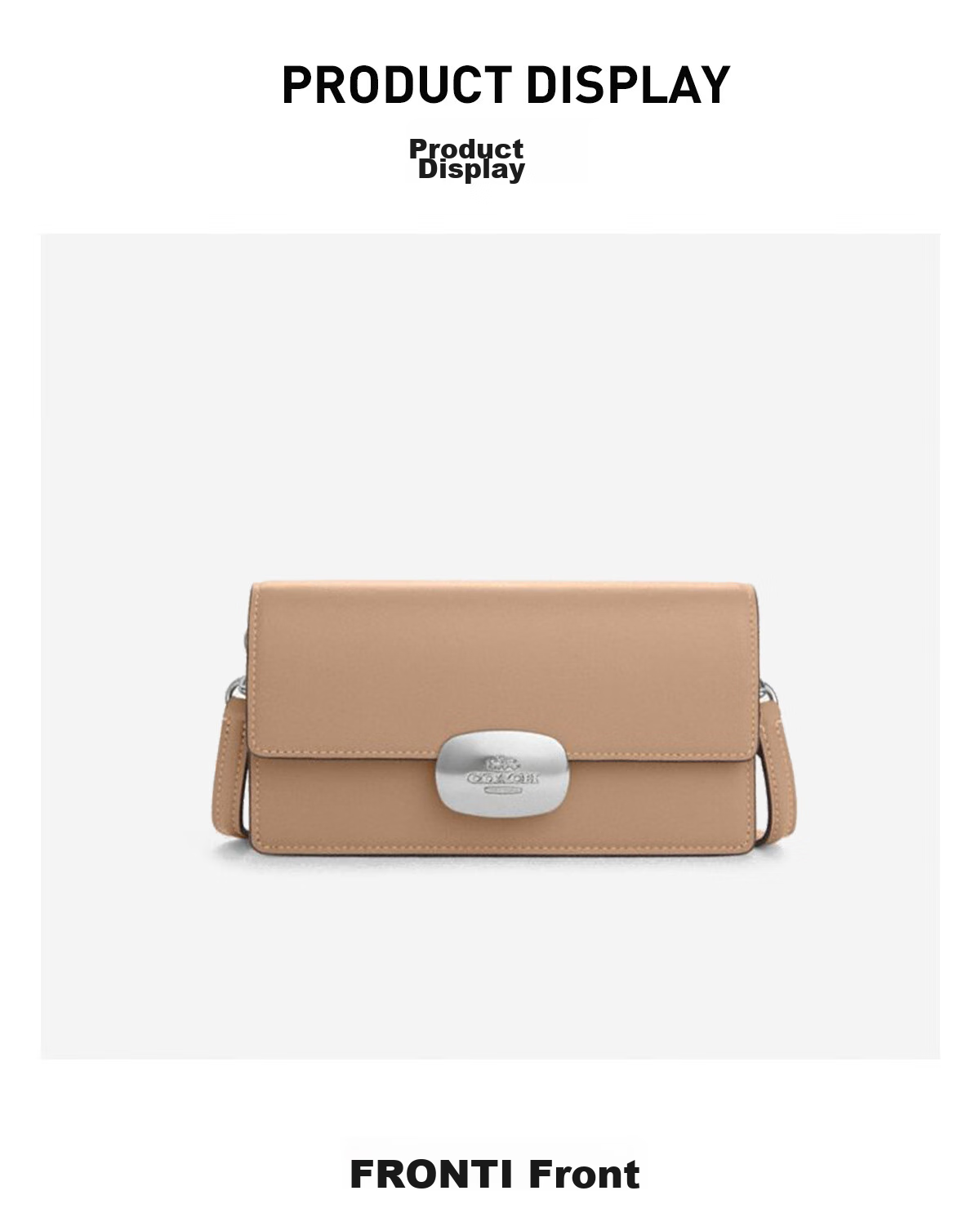 COACH [Brand Direct Supply], Women's ELIZA Small Shoulder Crossbody Envelope Bag, Light Brown CP045, Gift 5