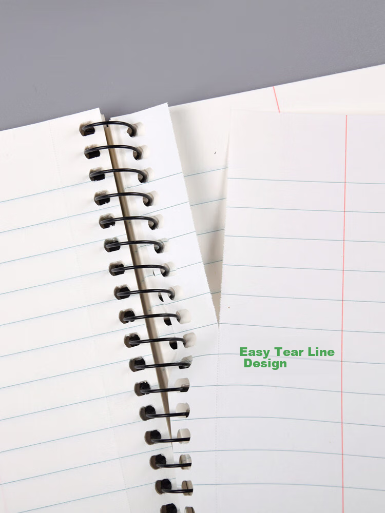 KAISA American A4-80 Sheets Spiral Notebook, Kraft Paper Three-Ring Loose-Leaf Notebook, Thick Paper Tear-Off Diary And Error Correction Book, 2 Pack 4