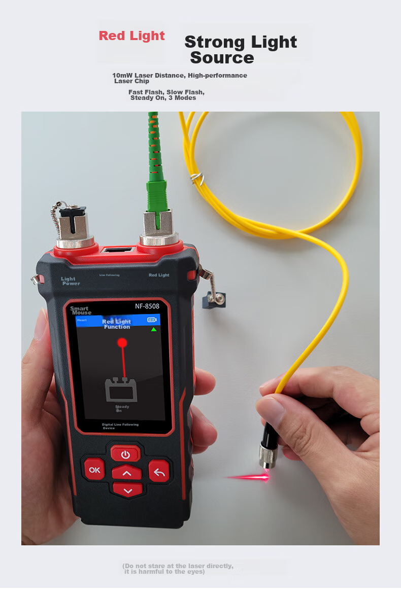 Jingmingshu NF-8508 Kit Cable Tracker with Red Light, Power Fiber Optic Tester, Network Cable Length, Breakpoint, Short Circuit Port 9