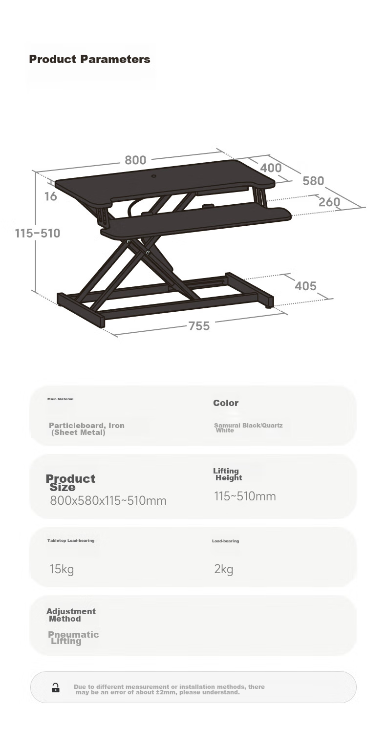 Brateck North Arc Height Adjustable Desk Computer Desk, Standing Office Work Height Adjustable Table, Standing Computer Height Adjustable Stand D430 8