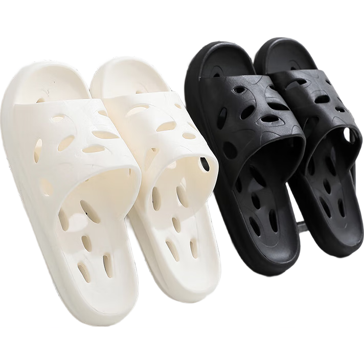 GUOLUOFEI Bathroom Slippers for Men And Women, Summer Indoor Shower Hollow Water-Evaporating EVA Bathroom Sandals, Gray, Size 38-39