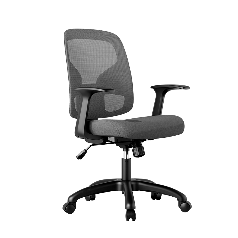 Deli 4900SP Ergonomic Office Chair with Backrest, Comfortable Tilt-Back Design, Adjustable Height, Comfortable Cotton Seat Cushion, Gray