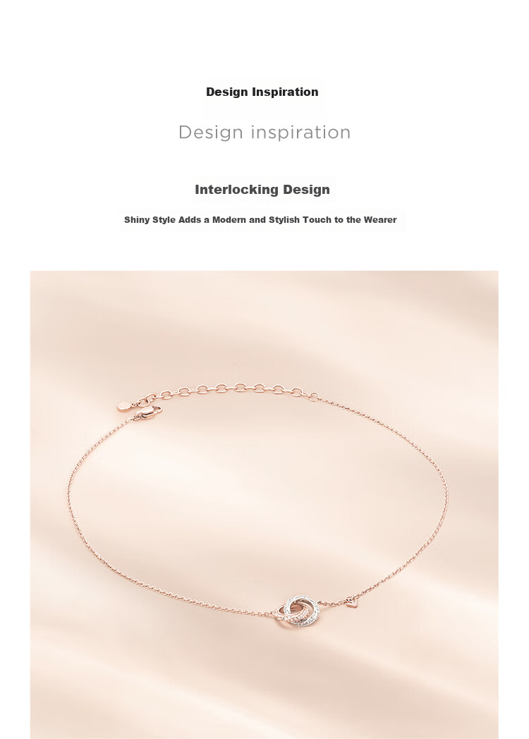 EMPORIO ARMANI Women's Necklace, Rose Gold Double-Ring Pendant, Birthday Gift for Girlfriend, EGS3004221 2