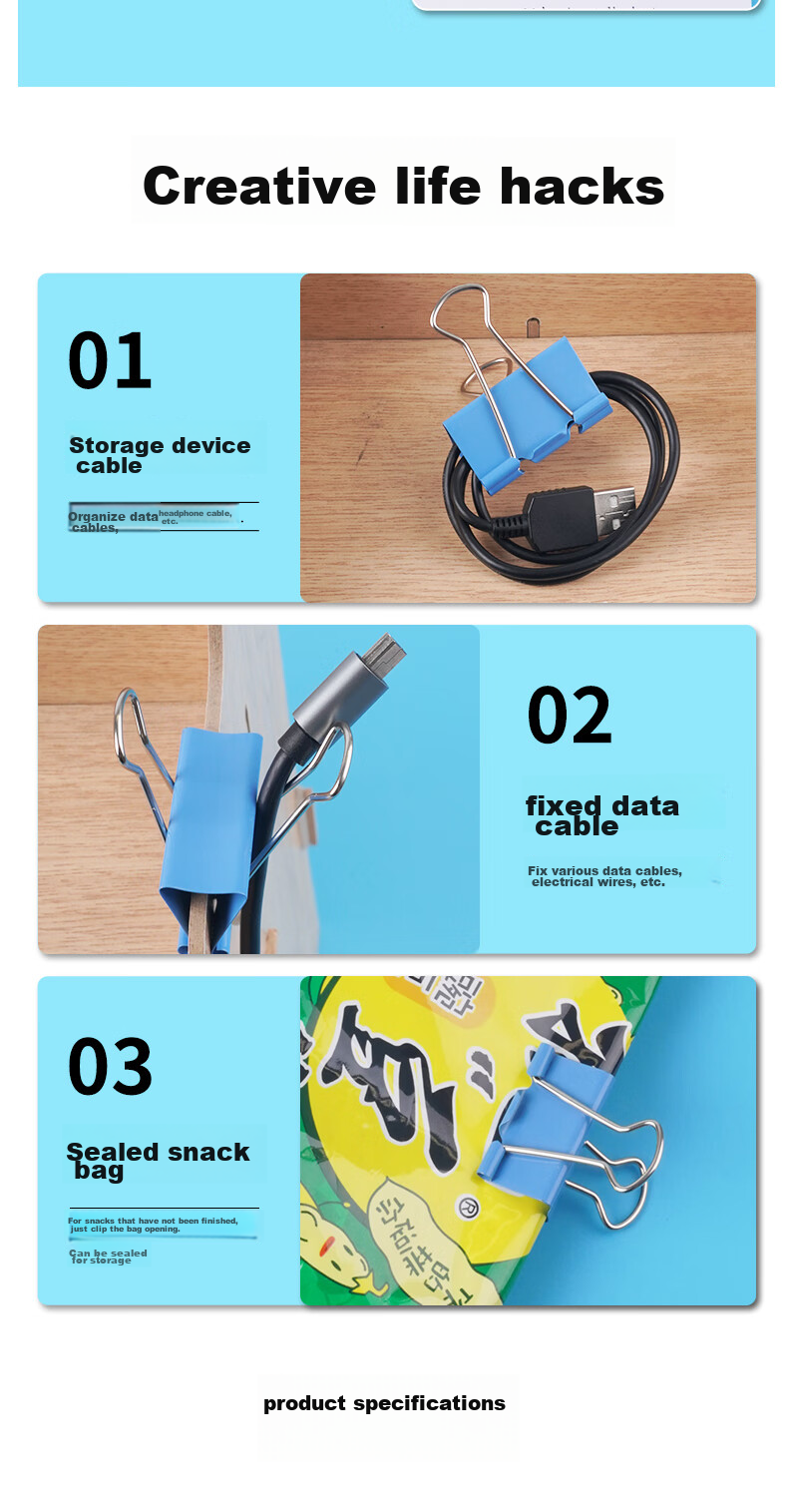 M&G Stationery Popular Product, 6#15mm, 60 Pieces/jar, Colorful Binder Clips, Small Metal Bill Clips, Eplus Series Office Binder Clips, ABS92743 7