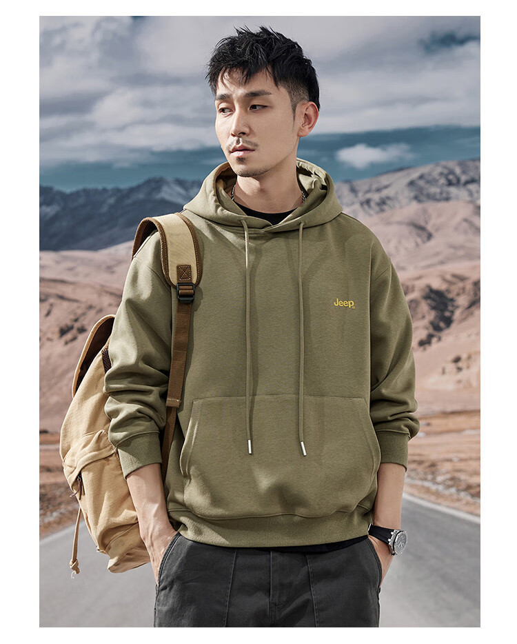 JEEP Men's Hooded Sweatshirt, Heavyweight Hoodie Jacket for Men, Loose-Fitting Spring And Autumn Outerwear for Men in 2026 18