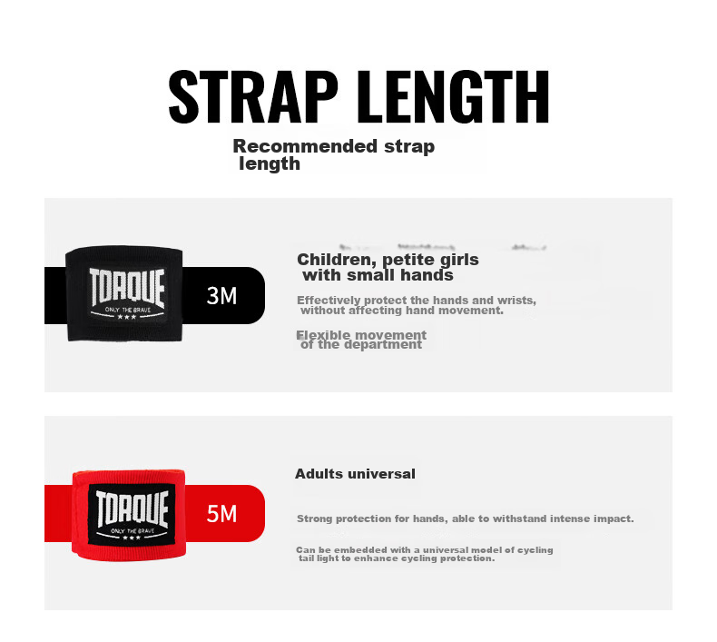 TORQUE Boxing Hand Wraps, Sports Boxing Bandages, Hand Protection for Fighting And Punching Bags, Black, 5 Meters 3