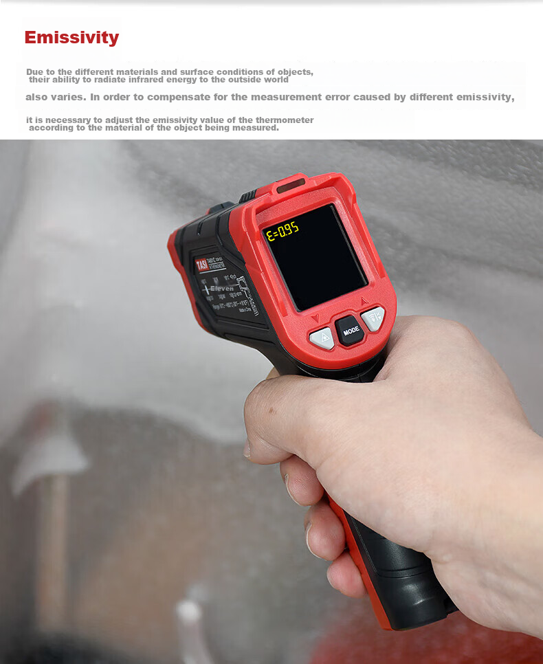 Teans High-Temperature Thermometer Industrial High-Precision Infrared Thermometer Smelting Casting Oil Temperature Gun TA603A 21