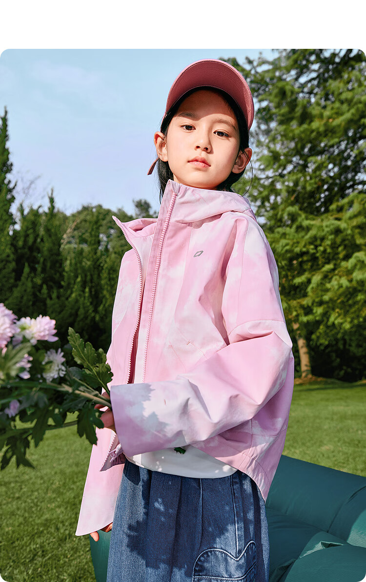 BALABALA Girls' Outerwear Children's Jacket Spring 2025 All-Over Print Waterproof Hooded Casual Wear for Older Kids 208125105002 9