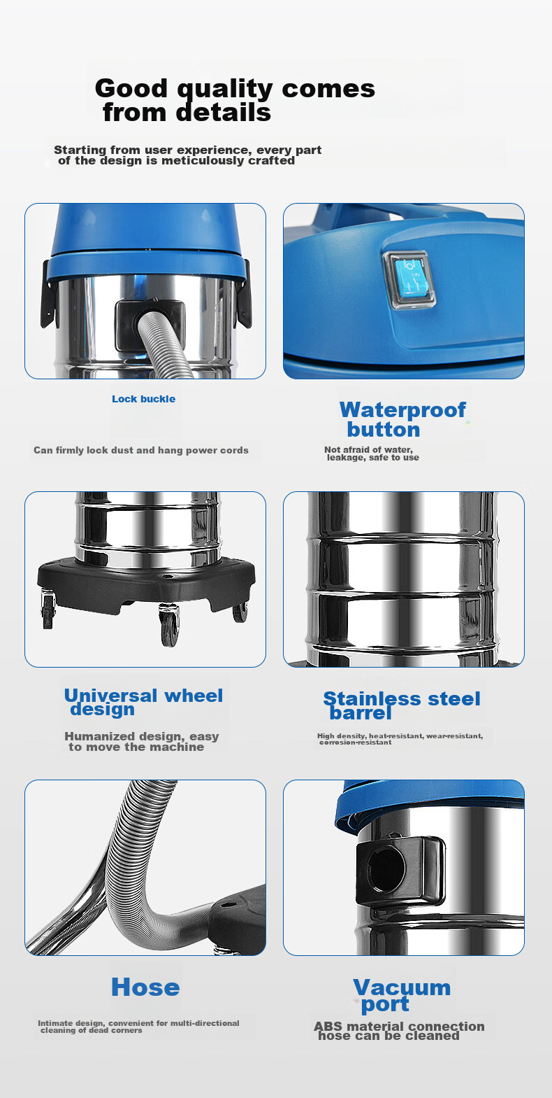 Dongcheng Dual-Purpose Dry And Wet Vacuum Cleaner FF-1W Industrial-Grade Barrel Vacuum Handheld High-Power Electric Tool 11