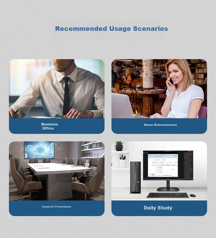 AOC Glory 920 Desktop Computer Business Office PC (14th Gen i5-14400F, 16GB RAM, 512GB SSD, 4GB Dedicated Graphics, Keyboard and Mouse) 11