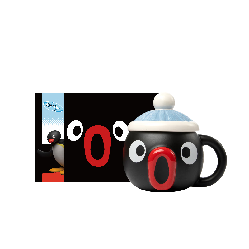 TBH Pingu Ceramic Mug Water Cup Gift Box Set, Large Capacity Drinking Cup, Couple's Gift, Noot Noot