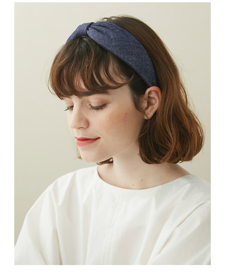 ALEXANDRE DE PARIS Eiffel Series Headband, Fresh Style Hair Accessory, Mid-Autumn Festival Gift, M Deep Blue 3