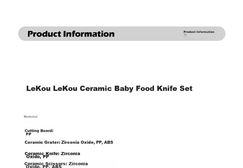 LOCK&LOCK Baby Food Preparation Tool Set, Infant Cutting Board And Knife Set, Children's Supplementary Food Chopping Board, Ceramic Food Scissors 11