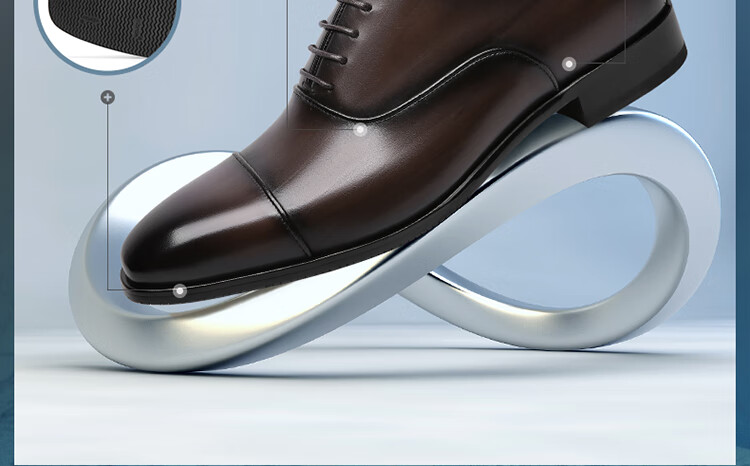 Goldlion Men's Formal Shoes, Fashionable Oxford Shoes, Non-Slip Wear-Resistant Leather Shoes G563410473CCB Brown Size 44 1