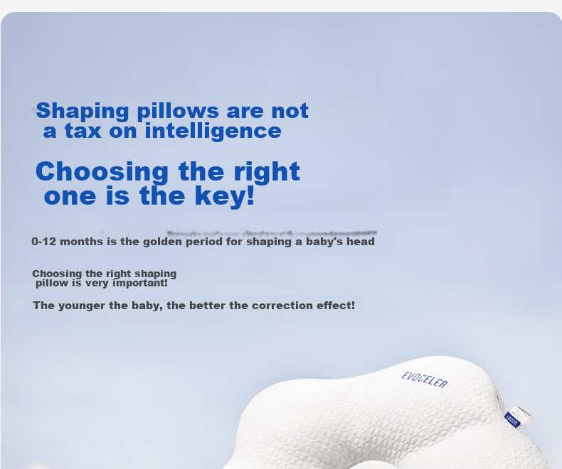 EVOCELER Shaping Pillow for Newborns 0-6 Months, Baby Head Correction Pillow 9