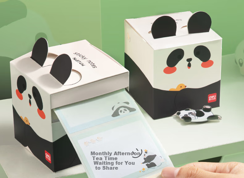 Deli Panda Dudu Pull-Out Sticky Notes, Student Boxed Memo Pads, 70*55mm (200 Sheets), BT414 2