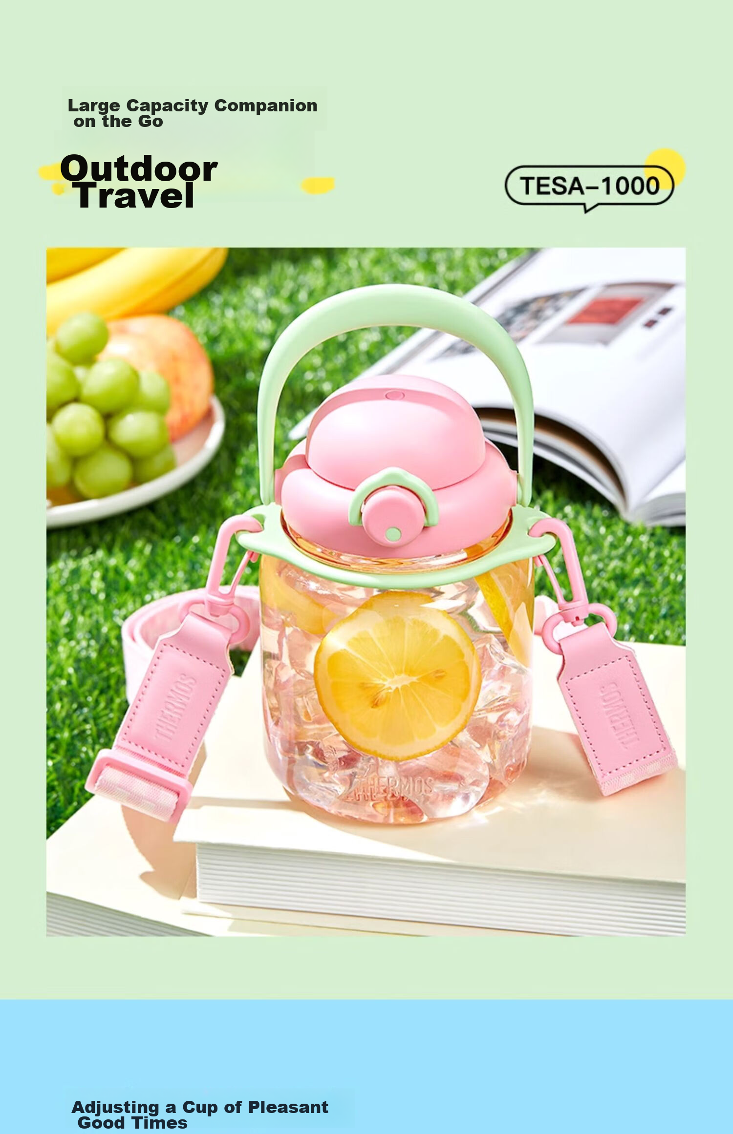 THERMOS Plastic Bottle 770ml Large Capacity Unisex Children's Tritan Sports Water Bottle TESC-700-GN 11