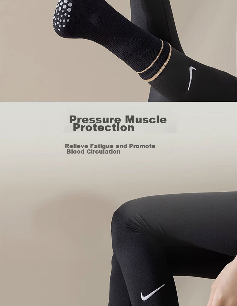 XUEXIMAN Yoga Compression Sports Socks for Women, Mid-Calf Fitness Socks, Professional Running Jump Rope Long Compression Socks, Yoga Calf Socks 2