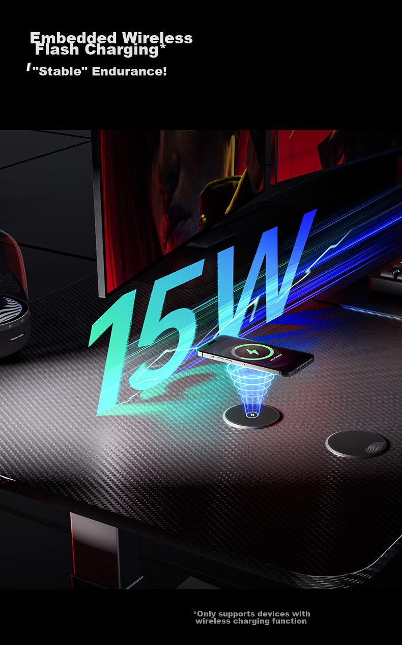AOFENG A4Pro Gaming Desk Solid Wood Electric Height Adjustable Computer Desk Office Desk Black 1.8*0.8m 18