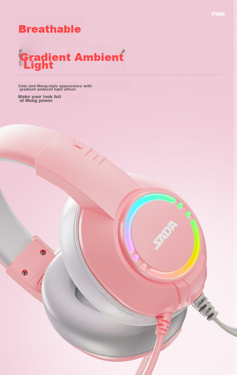 Saida Computer Headset, Over-Ear USB Gaming Headphones with Microphone for Laptop And Desktop, E-Sports Gaming Headset for Internet Cafes, with Volume Control And Active Noise Cancellation H-01 3