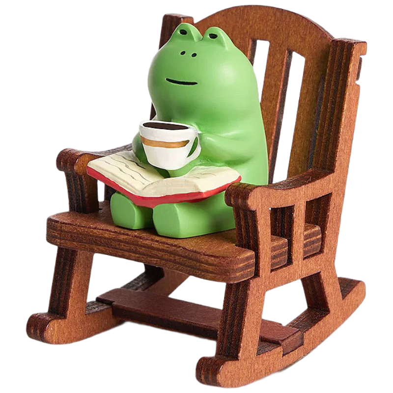 Shengshitaibao Cute Frog Desk Ornaments, Stress Relief Office Workstation Mood Stabilizer, Desktop Decoration Set of 2