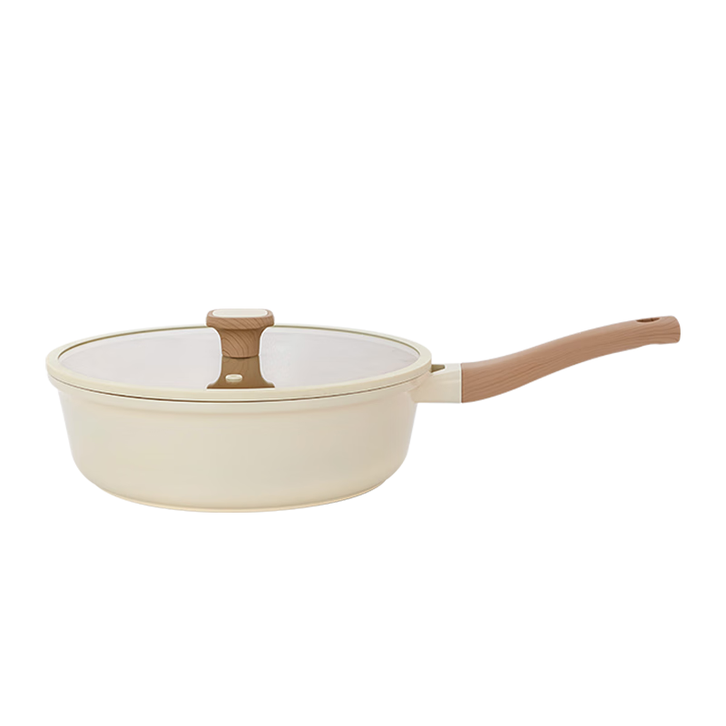 Amercook Deep Frying Pan, Flat Bottom Pan, Non-Stick Pan, Titanium Ceramic Frying Pan, for Frying Eggs And Pancakes, Home Use Steak Pan, Suitable for Induction Cooker And Gas Stove