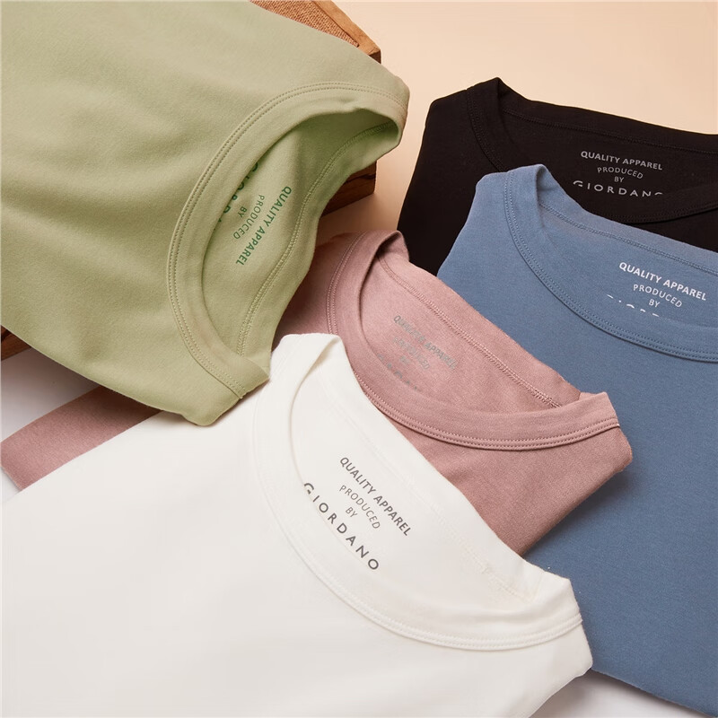 Женская футболка Giordano с длинным рукавом, из 100% хлопка, с круглым вырезом, гладкая, размер M, цвет 25 Bedford Red
