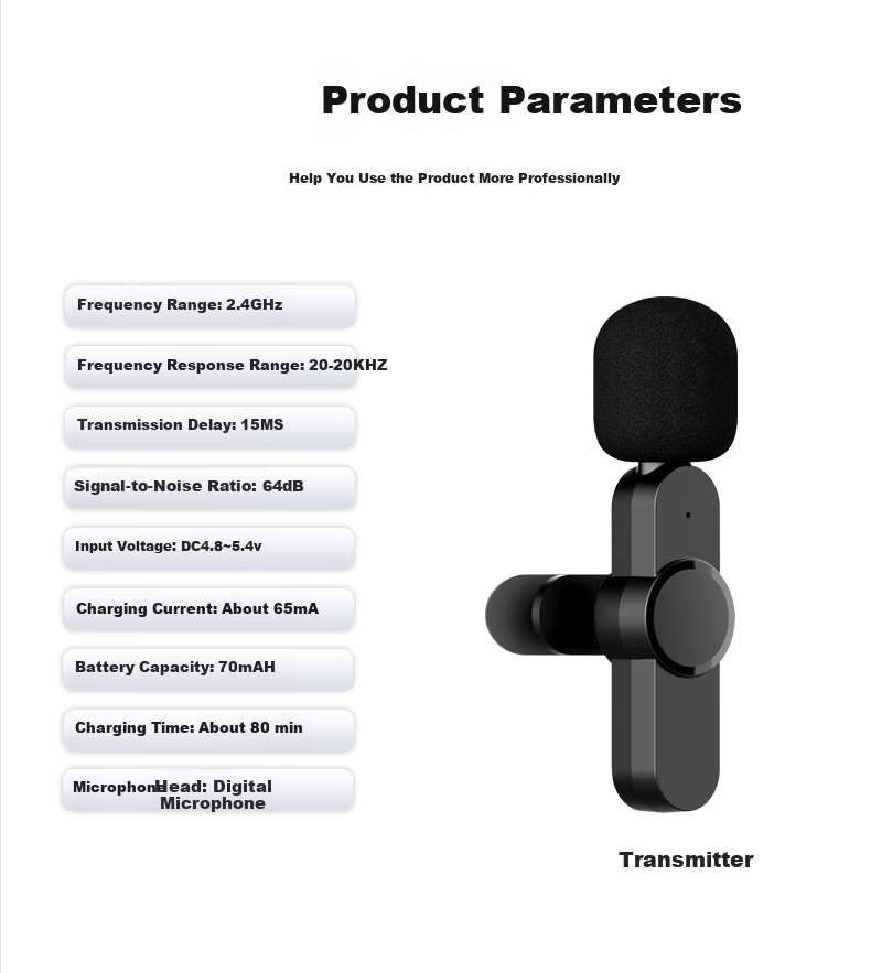 EARISE Wireless Lavalier Microphone for Mobile Live Streaming, Outdoor Interviews, Short Video Recording, Vlog Audio Recording, Android Type-C Interface Microphone 8