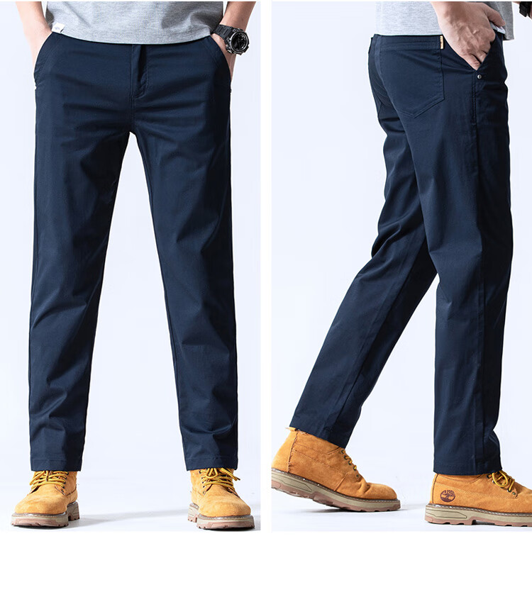 JEEP SPIRIT Men's Casual Pants, Spring Loose Straight-Leg Trousers, Men's Business Long Pants, Dark Gray, Size 28 9