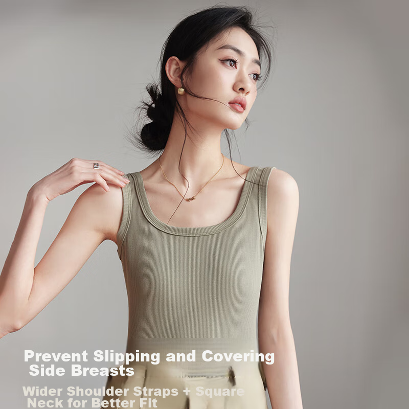MiiOW Women's Camisole Tank Top, Ice Silk Cool Modal Cotton, 2026 New Style, Inner Wear Base Layer, Summer Outerwear, Beautiful Back Sleeveless Top
