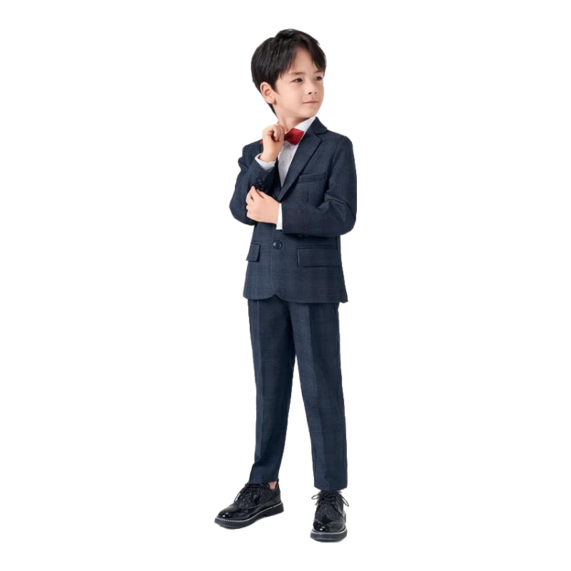 Romon Children's Suit Set Boys British Style Blazer Navy Plaid 150
