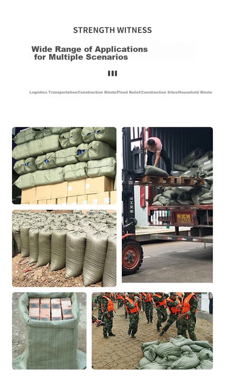 BIAZE, Daily Use, Snake Skin Bags, Woven Bags, Moving Bags, Flood Prevention Bags, Cement Sand Bags, Renovation Waste Bags, Express Packaging Bags, 20 Pieces, 60*80, BYG189 2