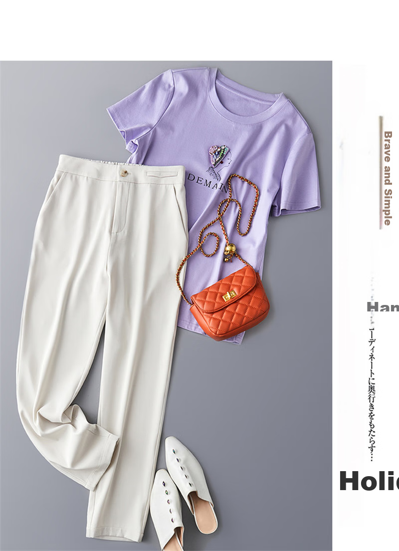 Dme Cropped Pants for Spring And Autumn, New Straight-Leg Suit Pants with Fake Pockets, Casual Trousers for Women, Khaki, S 37