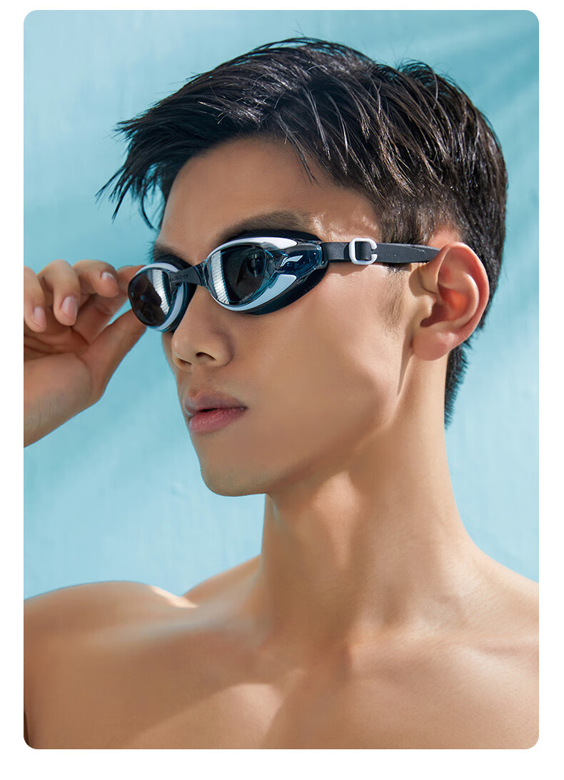 LI-NING Unisex Anti-Fog HD Swimming Goggles Adult Coated Swim Glasses 2766 White 11