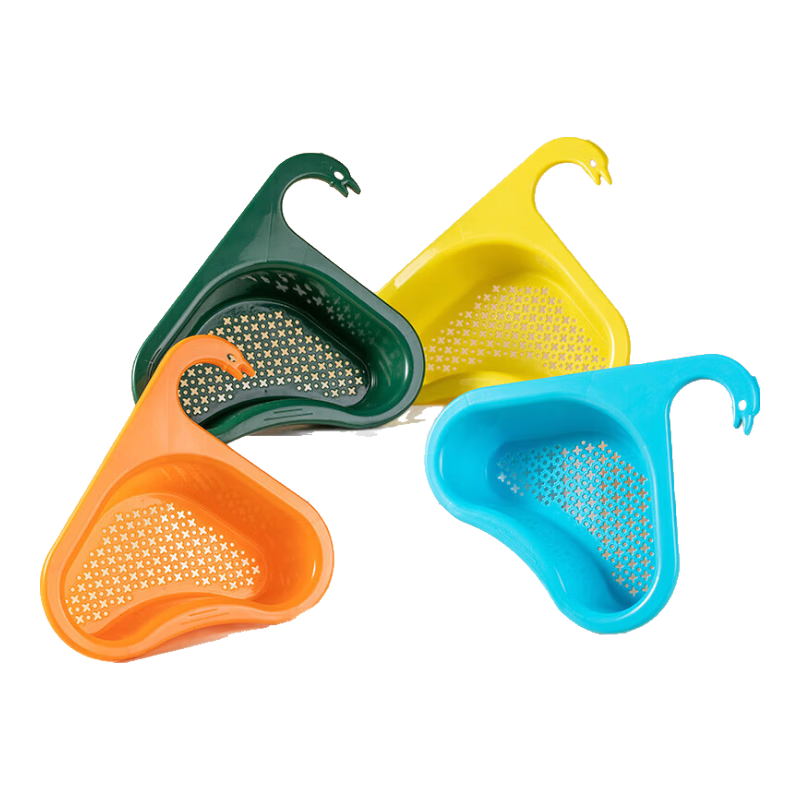 Dipuer Swallow Draining Basket Sink Strainer No-Drill Hanging Storage Rack for Home Use, Washing Fruits And Vegetables Hanging Basket