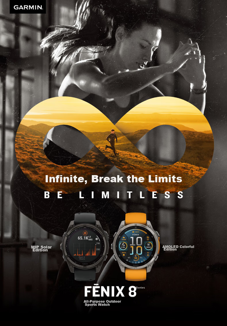 GARMIN Fenix8 Flagship Black - 51mm, Outdoor Sports Watch with Heart Rate Monitoring for Running, Diving, And Skiing 1