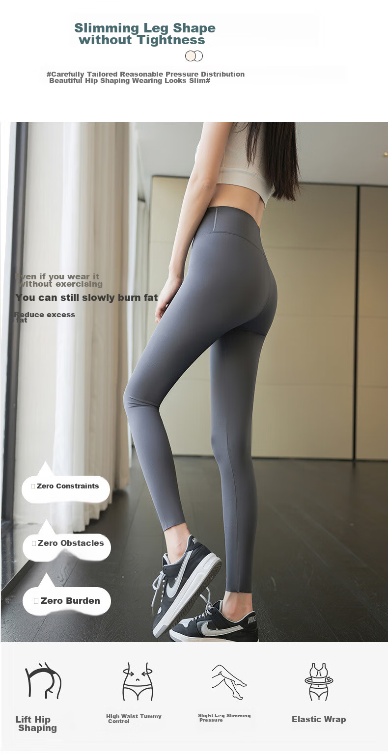 LangSha Shark Leggings for Women, Thin Autumn Style, Tight-Fitting, Tummy Control, Butt-Lifting, High-Waist Fitness Base Layer Yoga Pants 12