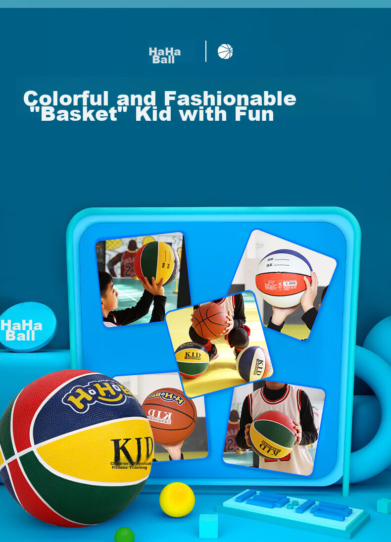 Hahaqiu Children's Basketball, Size 5, for Kindergarten And Elementary School Students, Bouncy Ball, Suitable for Ages 3-6, Beginner's Ball, Birthday And Holiday Gift 5