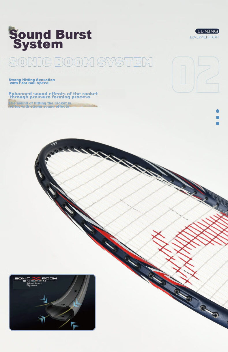 Li-Ning Badminton Racket, Rocket Launcher Full Carbon Pair Rackets, Ultra-Light 5U Two-Pack, Pearl White/Dark Purple Blue, Pre-Strung 4