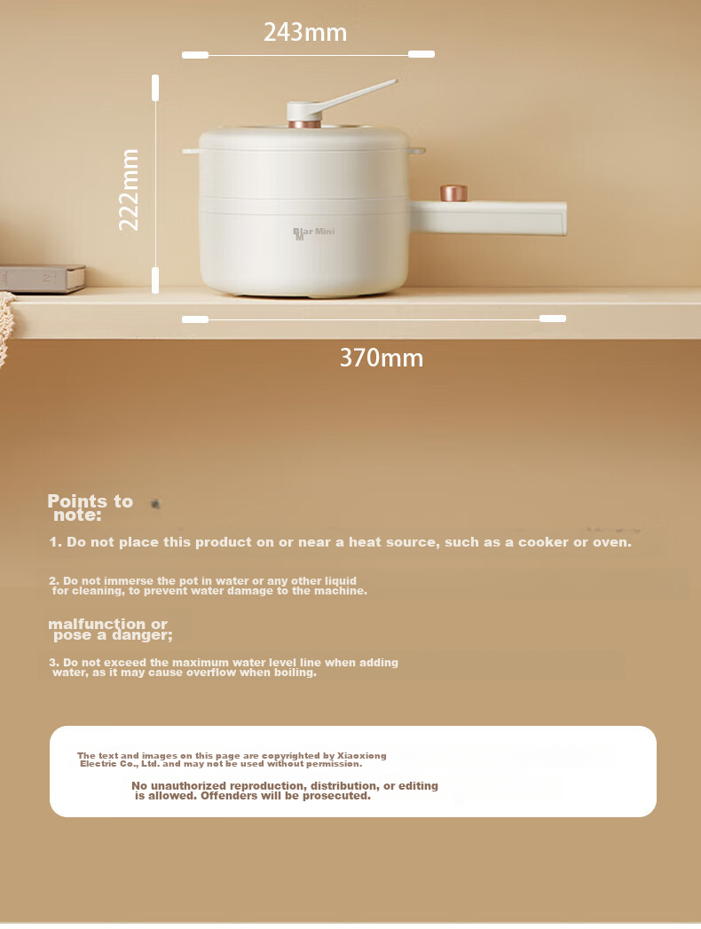 Bear Electric Cooking Pot, Multi-Functional Steamer And Hot Pot for Instant Noodles, Dorm Small Electric Pot 2.5L All-In Steaming And Cooking with Steamer Basket, Electric Steamer Pot for Steaming, Boiling, Frying And Stir-Frying DRG-Q25W2 10