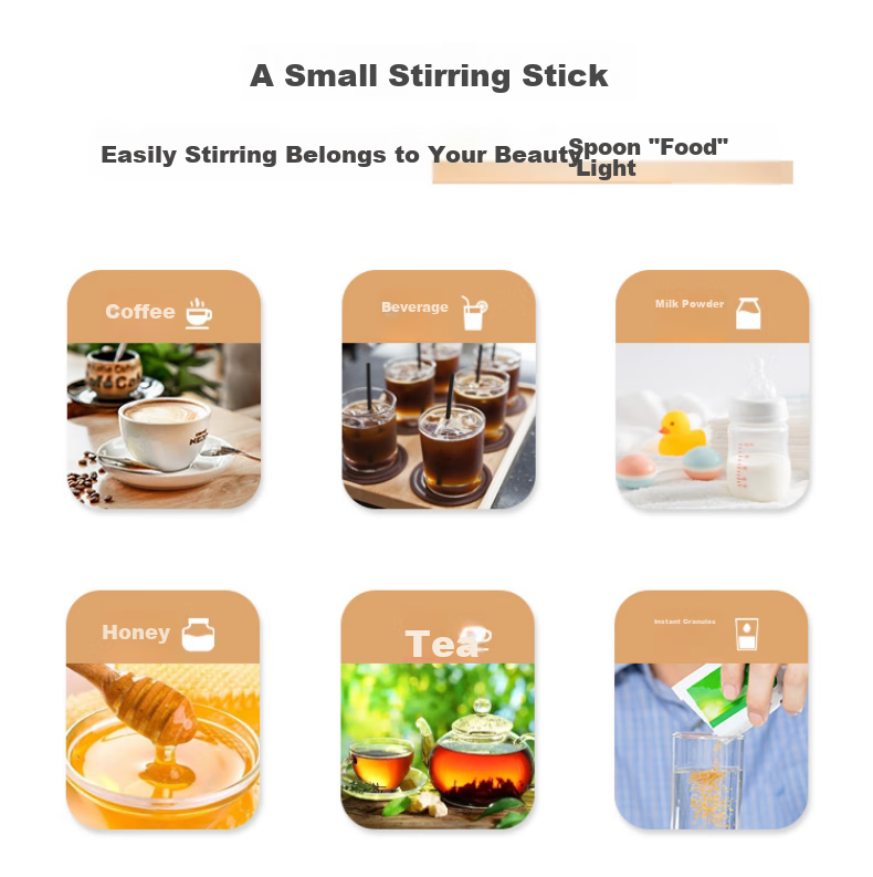 MENGTING Disposable Coffee Stirrers, 14cm Wooden Coffee Stirring Sticks, 500 Pieces Per Box, 7572 4