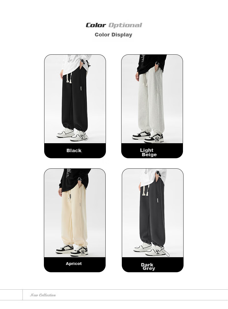 Dingfengbaoluo American-Style Trendy Casual Pants for Men, Spring And Summer Comfortable Straight-Leg Wide-Leg Trousers, Loose-Fit Sweatpants DFK17 Dark Gray M 7