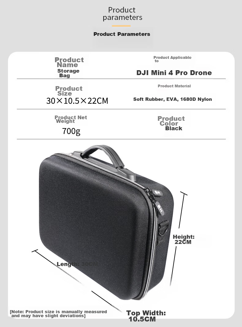 Qiye Hard Shell Storage Bag, Suitable for DJI Mini 4 Pro Drone, Mini 4 Pro Shoulder Backpack, Storage Box, Shockproof And Drop-Resistant Bag, Mini 4 PRO Handbag 10