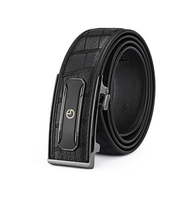 Goldlion Men's Deer Leather Automatic Buckle Belt with Inner Buckle, Wooden Gift Box, Birthday Gift 15