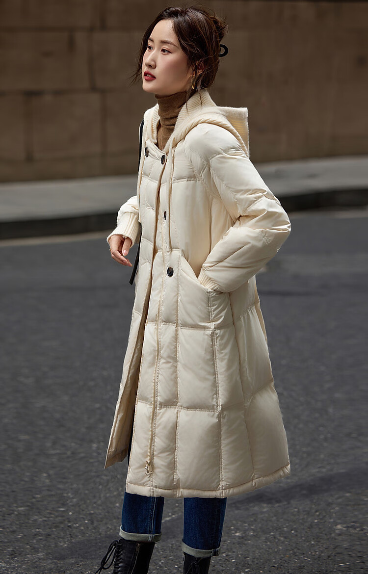 Dme [50D Cotton-Like Memory] Winter Lightweight 90% Duck Down Detachable Knitted Hooded down Jacket 16