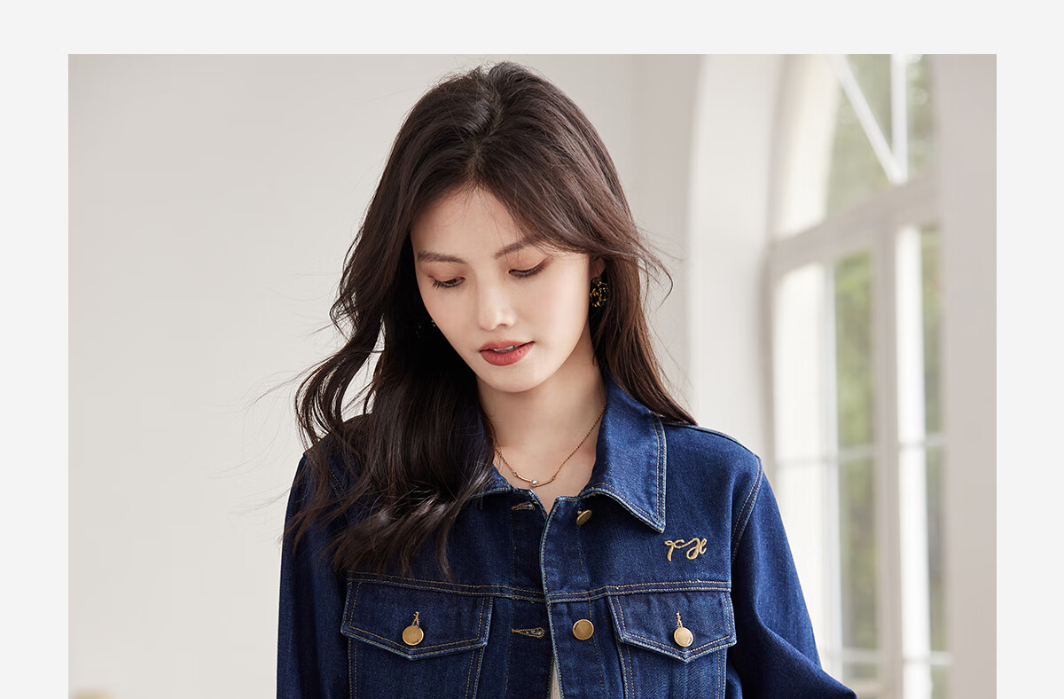 She Enjoy Vintage Denim Jacket Women Commuter Versatile Short Cardigan T53D040 6