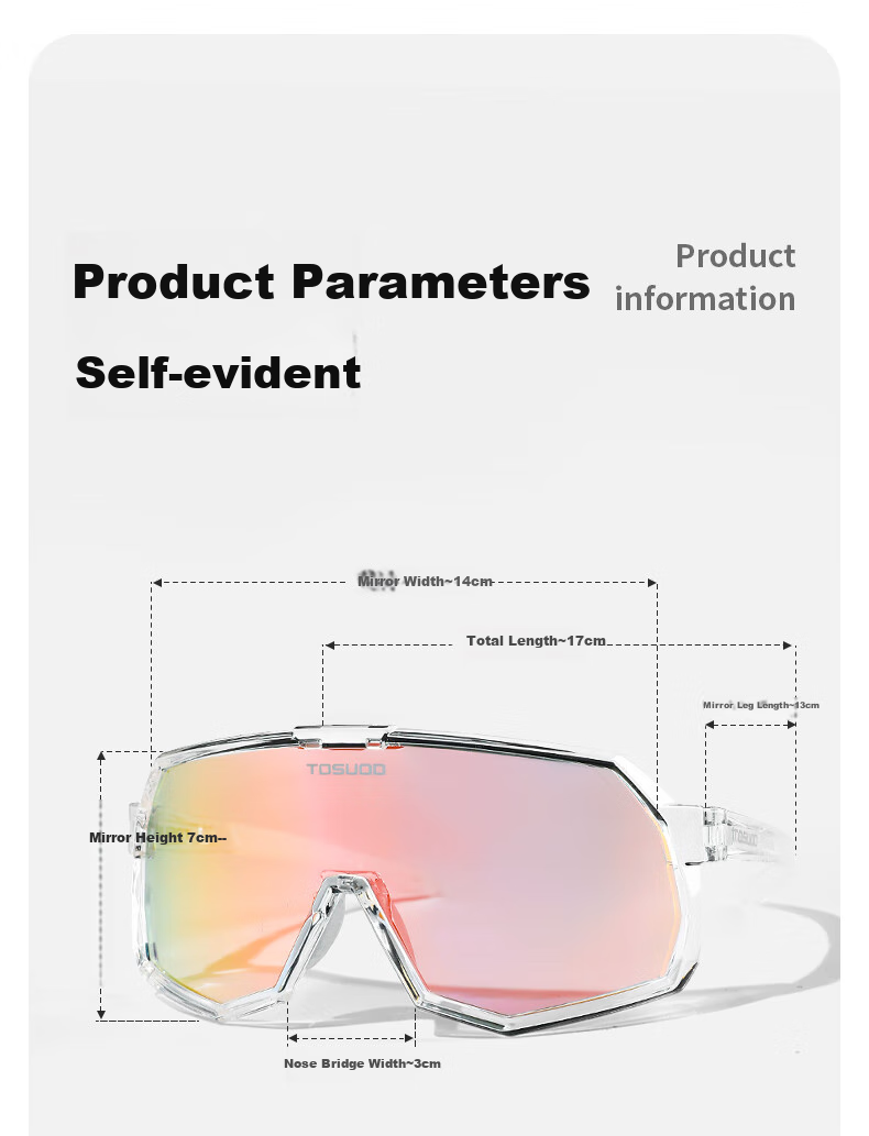 Tasiduizhang Bicycle Sports Cycling Glasses, Mountain And Road Bike Hiking Outdoor Windproof Transparent Photochromic Sunglasses 2