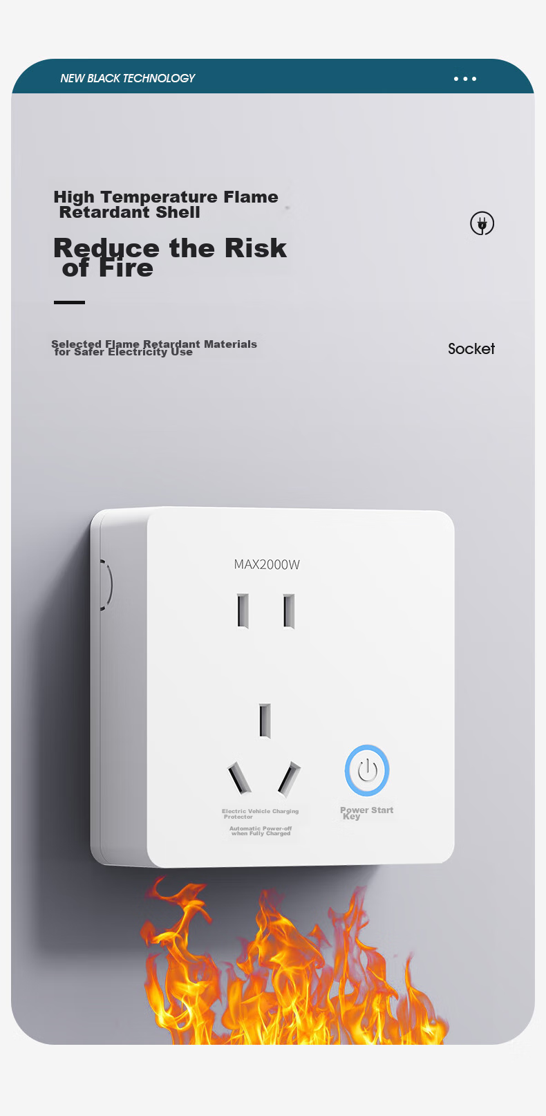 FDD Electric Vehicle Charging Protector Socket, Automatic Power-Off When Fully Charged, Charging Pile Timer Switch, Surface-Mounted 86 Type, Surface-Mounted Elegant White [Energy-Saving, Overcharge Protection] 5